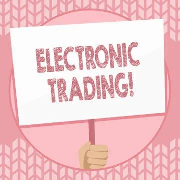 Writing note showing Electronic Trading. Business photo showcasing method of Illustrazione stock