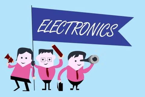 Writing note showing Electronics. Business photo showcasing Circuits or devices Stockillustratie