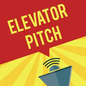 Writing note showing Elevator Pitch. Business photo showcasing A persuasive イラスト素材