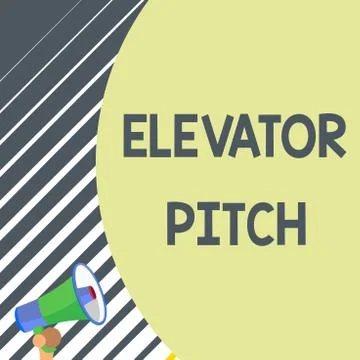Writing note showing Elevator Pitch. Business photo showcasing A persuasive Stock Illustration