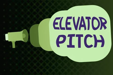 Writing note showing Elevator Pitch. Business photo showcasing A persuasive Illustrazione stock