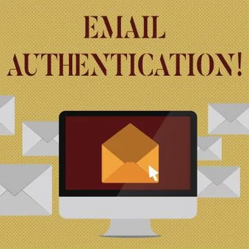 Writing note showing Email Authentication. Business photo showcasing used to イラスト素材
