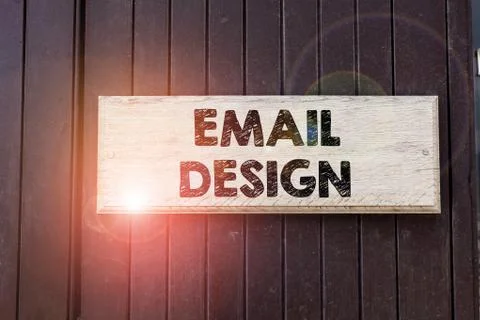 Writing note showing Email Design. Business photo showcasing reusable HTML file Stock-Fotos