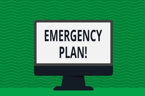 Writing note showing Emergency Plan. Business photo showcasing course of action イラスト素材