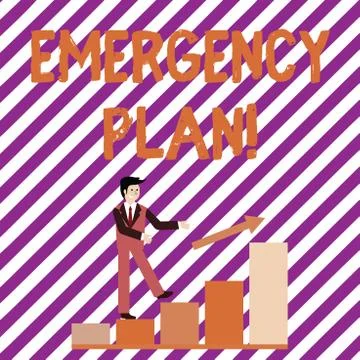 Writing note showing Emergency Plan. Business photo showcasing actions developed 스톡 일러스트