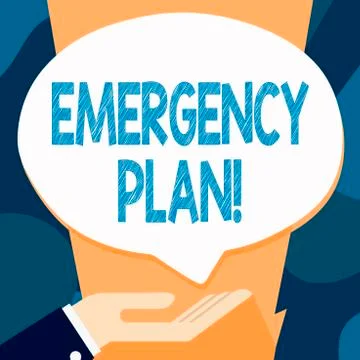 Writing note showing Emergency Plan. Business photo showcasing course of action イラスト素材