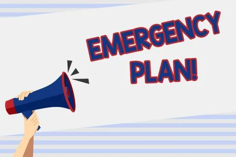 Writing note showing Emergency Plan. Business photo showcasing actions developed 스톡 일러스트