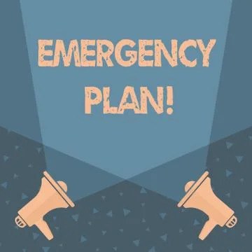 Writing note showing Emergency Plan. Business photo showcasing actions developed Stock Illustration