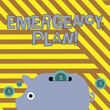 Writing note showing Emergency Plan. Business photo showcasing actions developed 스톡 일러스트