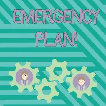Writing note showing Emergency Plan. Business photo showcasing actions developed Stock Illustration