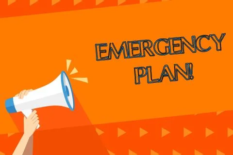Writing note showing Emergency Plan. Business photo showcasing actions developed Stock Illustration