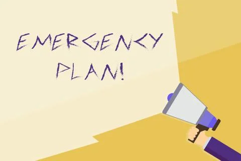 Writing note showing Emergency Plan. Business photo showcasing actions developed 스톡 일러스트