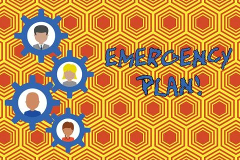 Writing note showing Emergency Plan. Business photo showcasing actions developed 스톡 일러스트