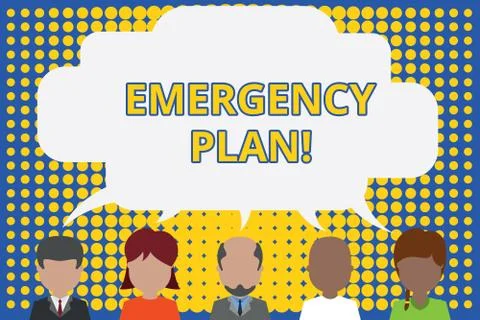 Writing note showing Emergency Plan. Business photo showcasing actions developed Stock Illustration