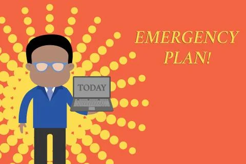 Writing note showing Emergency Plan. Business photo showcasing actions developed Illustrazione stock
