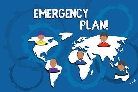 Writing note showing Emergency Plan. Business photo showcasing actions developed Stock Illustration