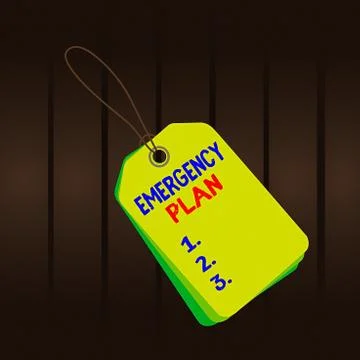 Writing note showing Emergency Plan. Business photo showcasing actions developed Stock Illustration