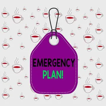 Writing note showing Emergency Plan. Business photo showcasing actions developed Stock Illustration