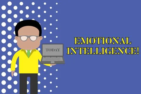 Writing note showing Emotional Intelligence. Business photo showcasing Self and Stock Illustration