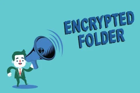 Writing note showing  Encrypted Folder. Business photo showcasing protec Stock Illustration
