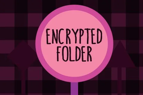 Writing note showing  Encrypted Folder. Business photo showcasing protec Stock Illustration