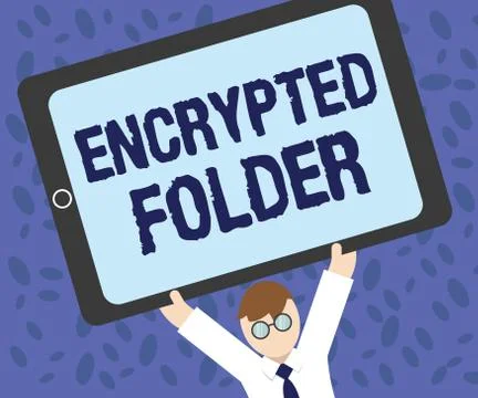 Writing note showing  Encrypted Folder. Business photo showcasing protec Stock Illustration