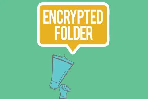 Writing note showing  Encrypted Folder. Business photo showcasing protec Stock Illustration