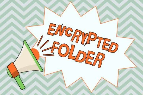 Writing note showing  Encrypted Folder. Business photo showcasing protec Stock Illustration