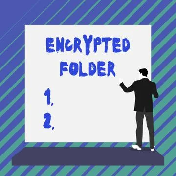 Writing note showing Encrypted Folder. Business photo showcasing protect Stock Illustration