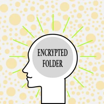 Writing note showing Encrypted Folder. Business photo showcasing protect Stock Illustration