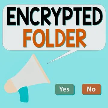 Writing note showing Encrypted Folder. Business photo showcasing protect Stock Illustration