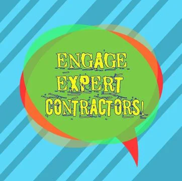 Writing note showing Engage Expert Contractors. Business photo showcasing Hiring Stock Illustration