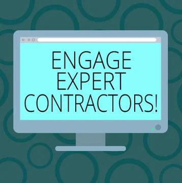 Writing note showing Engage Expert Contractors. Business photo showcasing Hiring Stock Illustration