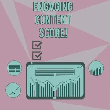 Writing note showing Engaging Content Score. Business photo showcasing Measures Stock Illustration