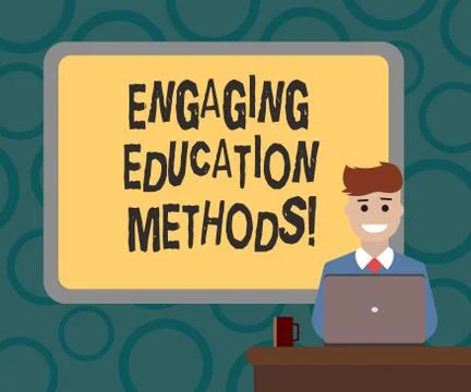 Writing note showing Engaging Education Methods. Business photo showcasing Illustration