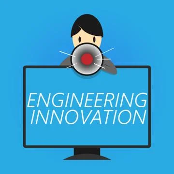 Writing note showing Engineering Innovation. Business photo showcasing Process Stock Illustration