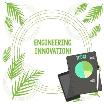 Writing note showing Engineering Innovation. Business photo showcasing Process Illustrazione stock