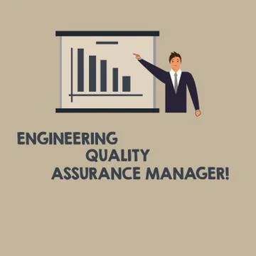 Writing note showing Engineering Quality Assurance Manager. Business photo Stockillustratie