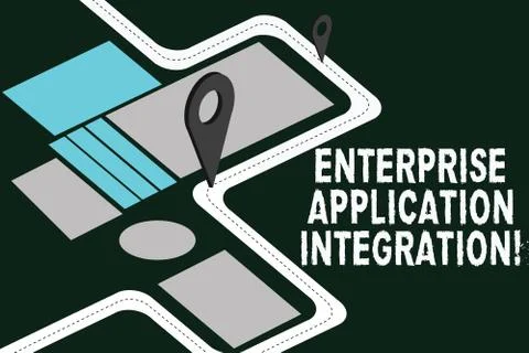 Writing note showing Enterprise Application Integration. Business photo Stock Illustration