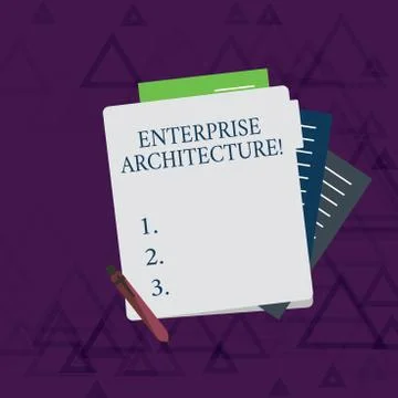 Writing note showing Enterprise Architecture. Business photo showcasing pract Stock Illustration