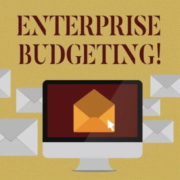 Writing note showing Enterprise Budgeting. Business photo showcasing estimated Stock Illustration