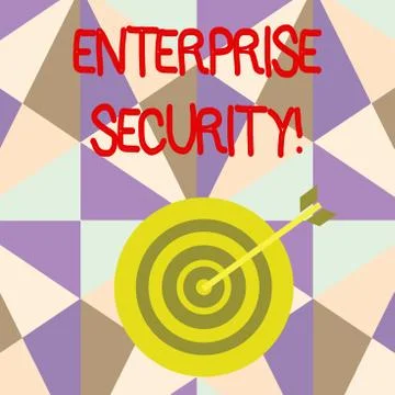 Writing note showing Enterprise Security. Business photo showcasing decreasing Stock Illustration