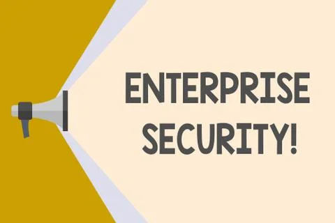 Writing note showing Enterprise Security. Business photo showcasing decreasing Stock Illustration