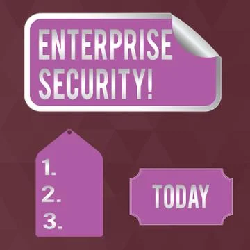 Writing note showing Enterprise Security. Business photo showcasing decreasing Stock Illustration