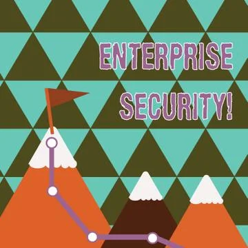 Writing note showing Enterprise Security. Business photo showcasing decreasing Stock Illustration