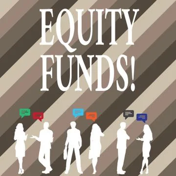Writing note showing Equity Funds. Business photo showcasing Investors enjoys Stock Illustration