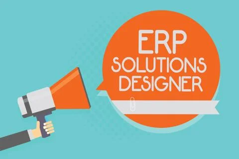 Writing note showing Erp Solutions Designer. Business photo showcasing elegan Illustrazione stock