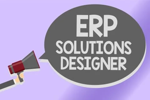 Writing note showing Erp Solutions Designer. Business photo showcasing elegan 스톡 일러스트