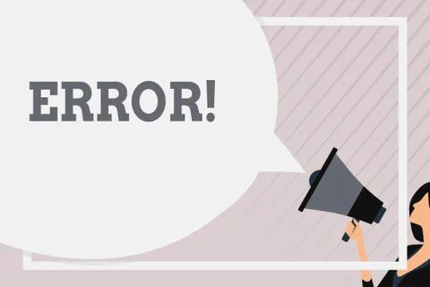 Writing note showing Error. Business photo showcasing state or condition of Stock-Illustration