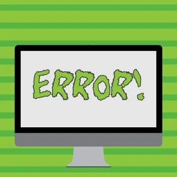Writing note showing Error. Business photo showcasing state or condition of Stock-Illustration
